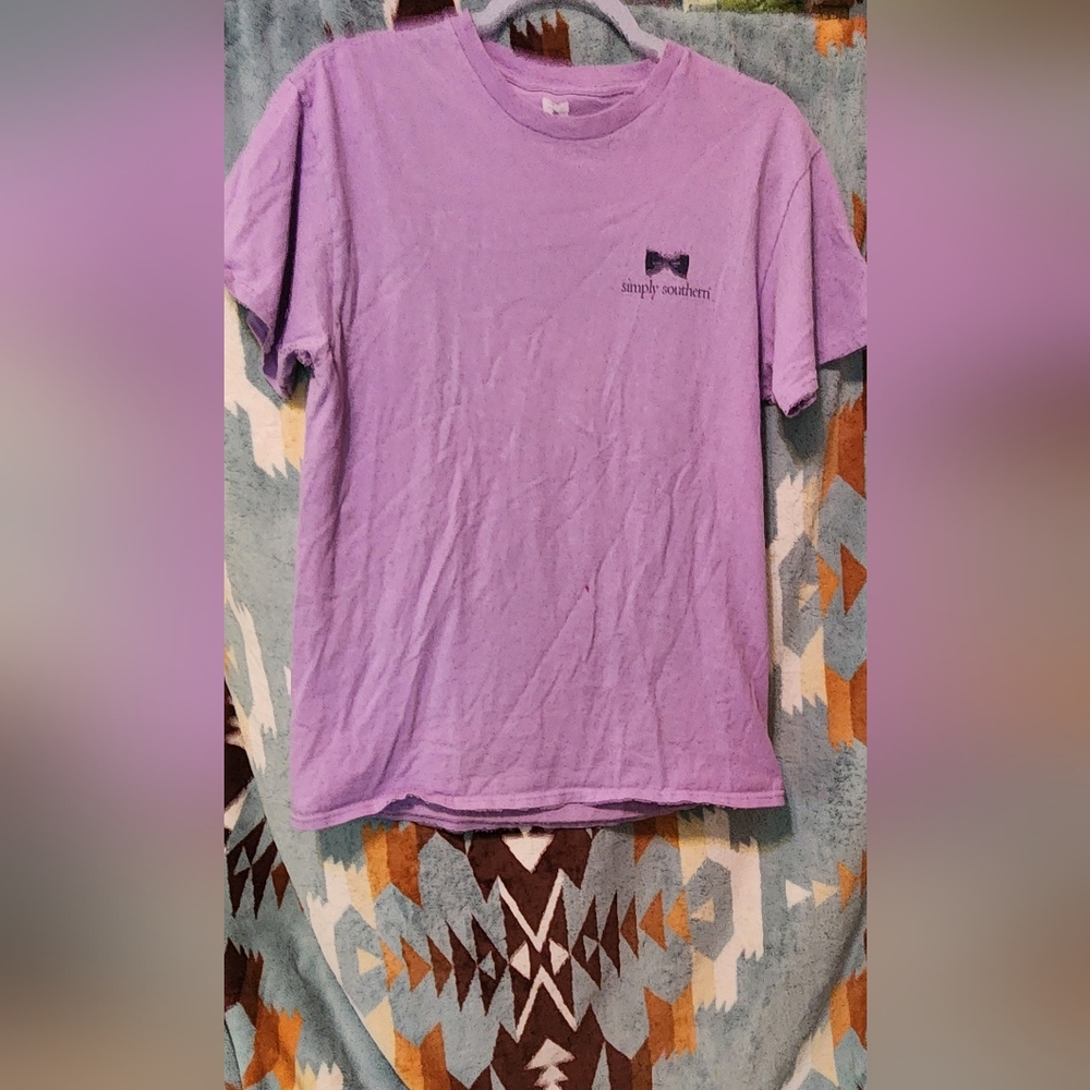 Simply Southern Womens Lavender Tee with Bow